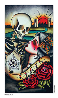 Death Tarot card in Eight Coins' Tattoo Tarot Tarot deck