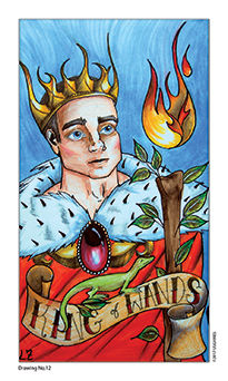 King of Wands Tarot card in Eight Coins' Tattoo Tarot Tarot deck