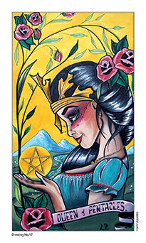 Queen of Pentacles Tarot card in Eight Coins' Tattoo Tarot Tarot deck