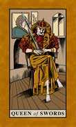 Queen of Swords Tarot card in English Magic Tarot deck
