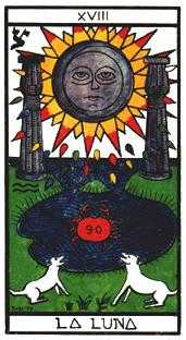 The Moon Tarot card in Esoterico Tarot deck