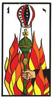 Ace of Wands Tarot card in Esoterico Tarot deck