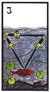 Three of Swords Tarot card in Esoterico Tarot deck