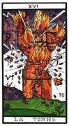 The Tower Tarot card in Esoterico Tarot deck