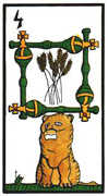 Four of Wands Tarot card in Esoterico Tarot deck