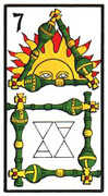 Seven of Wands Tarot card in Esoterico Tarot deck