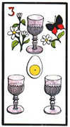 Three of Cups Tarot card in Esoterico Tarot deck