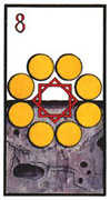 Eight of Coins Tarot card in Esoterico Tarot deck