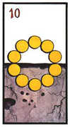 Ten of Coins Tarot card in Esoterico Tarot deck
