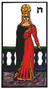 Queen of Coins Tarot card in Esoterico deck