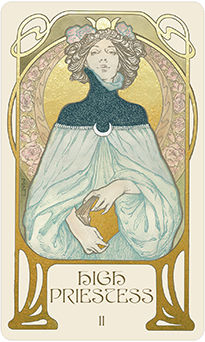 The High Priestess Tarot card in Ethereal Visions Tarot deck
