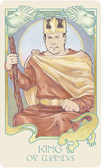 King of Wands Tarot card in Ethereal Visions Tarot deck