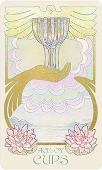 Ace of Cups Tarot card in Ethereal Visions Tarot deck