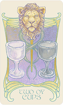Two of Cups Tarot card in Ethereal Visions Tarot deck