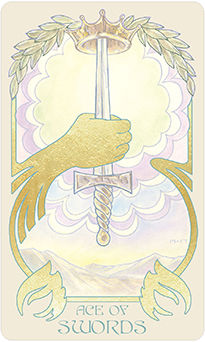 Ace of Swords Tarot card in Ethereal Visions Tarot deck
