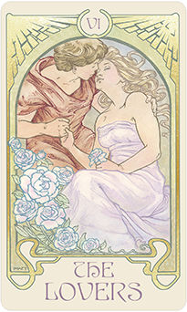 The Lovers Tarot card in Ethereal Visions Tarot deck