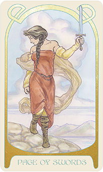Page of Swords Tarot card in Ethereal Visions Tarot deck