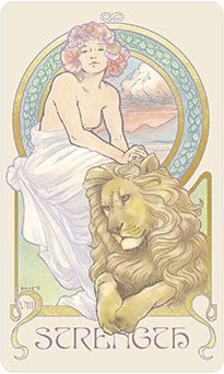 Strength Tarot card in Ethereal Visions Tarot deck