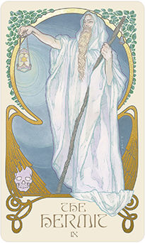 The Hermit Tarot card in Ethereal Visions Tarot deck