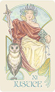 Justice Tarot card in Ethereal Visions deck