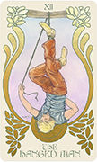 The Hanged Man Tarot card in Ethereal Visions deck