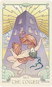 The Tower Tarot card in Ethereal Visions Tarot deck