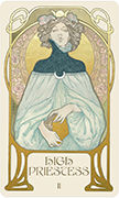 The High Priestess Tarot card in Ethereal Visions deck