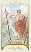 Three of Wands Tarot card in Ethereal Visions deck