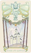 Four of Wands Tarot card in Ethereal Visions deck