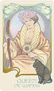 Queen of Wands Tarot card in Ethereal Visions Tarot deck