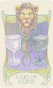 Two of Cups Tarot card in Ethereal Visions deck