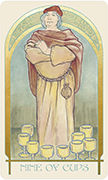 Nine of Cups Tarot card in Ethereal Visions deck