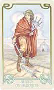 Seven of Swords Tarot card in Ethereal Visions deck