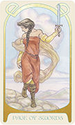 Page of Swords Tarot card in Ethereal Visions Tarot deck