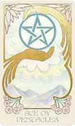 Ace of Pentacles Tarot card in Ethereal Visions deck