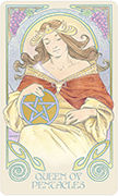 Queen of Pentacles Tarot card in Ethereal Visions deck