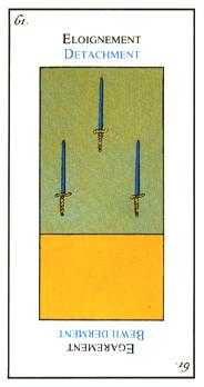 Three of Swords Tarot card in Etteilla Tarot deck