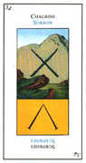 Two of Wands Tarot card in Etteilla deck