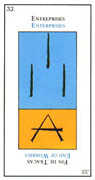 Three of Wands Tarot card in Etteilla Tarot deck