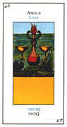 Two of Cups Tarot card in Etteilla deck