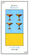 Four of Cups Tarot card in Etteilla Tarot deck