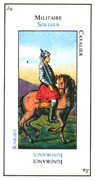 Knight of Swords Tarot card in Etteilla Tarot deck