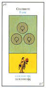 Three of Coins Tarot card in Etteilla Tarot deck