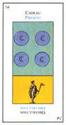 Four of Coins Tarot card in Etteilla Tarot deck