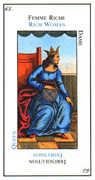 Queen of Coins Tarot card in Etteilla deck