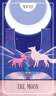 The Moon Tarot card in The Fablemaker's Animated Tarot Tarot deck