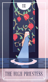 The High Priestess Tarot card in The Fablemaker's Animated Tarot Tarot deck