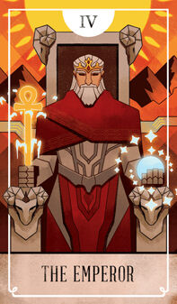The Emperor Tarot card in The Fablemaker's Animated Tarot Tarot deck