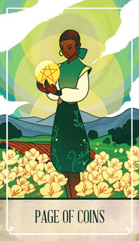 Page of Coins Tarot card in The Fablemaker's Animated Tarot Tarot deck