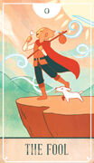 The Fool Tarot card in The Fablemaker's Animated Tarot deck